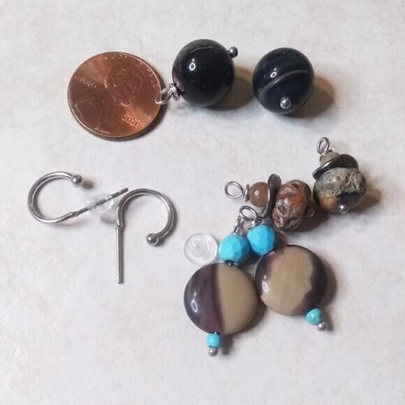3 Pairs! Interchangeable Earring Set! Rustic + Rugged Southwestern Vibes - Picture 3 of 5